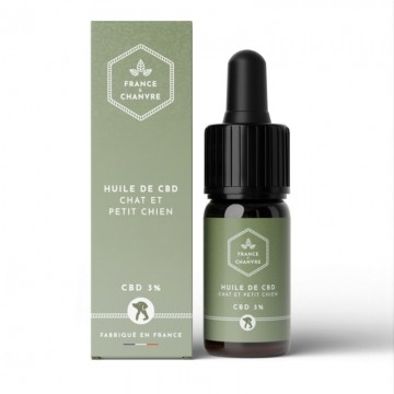 Huile de CBD 3% petit chat et chien 10ml France et Chanvre