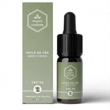 Huile de CBD 5% gros chien 10ml France et Chanvre