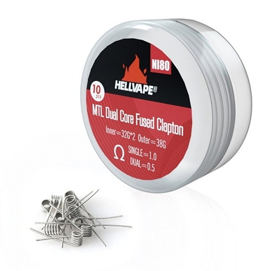 Coils Ni80 MTL Dual Core Fused Clapton 1.0 ohm Hellvape Coils Ni80 MTL Dual Core Fused Clapton 1.0 ohm Hellvape