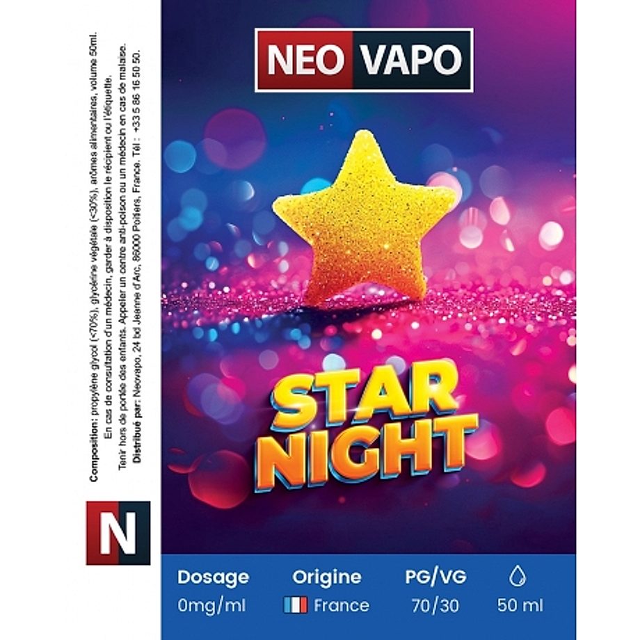 Etiquette E-liquide Star night 50ml Etiquette E-liquide Star night 50ml