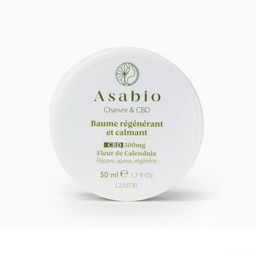 Baume régénérant et calmant CBD 500mg 50ml Asabio