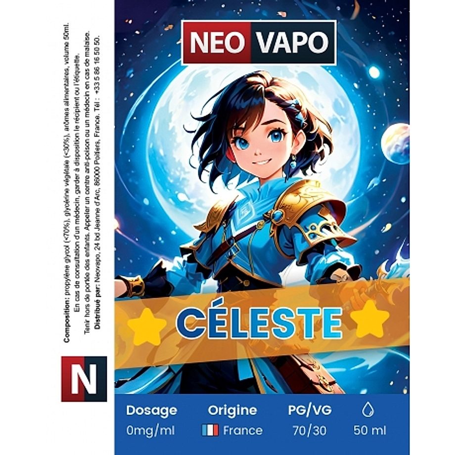 E-liquide Céleste 50ml etiquette E-liquide Céleste 50ml etiquette