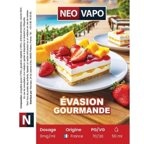 E-liquide Evasion gourmande 50ml etiquette