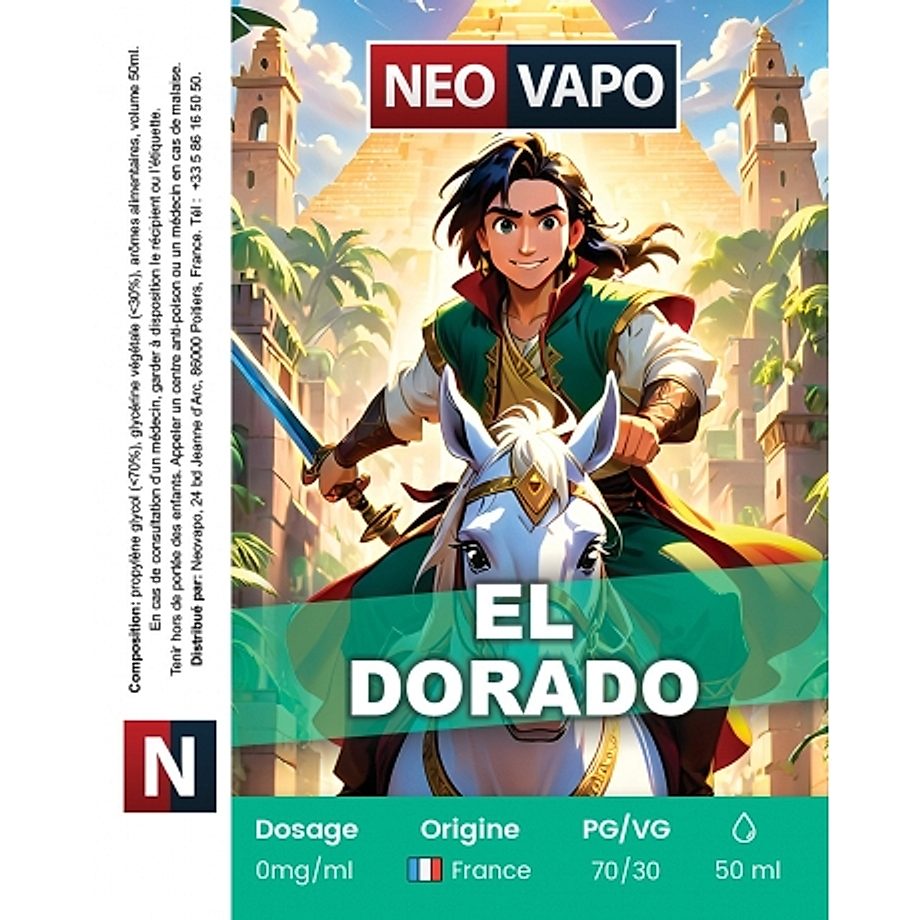 E-liquide El dorado 50ml etiquette E-liquide El dorado 50ml etiquette