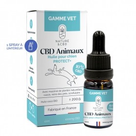 Huile CBD Animaux Protect+ pour chien 10% Nature & CBD