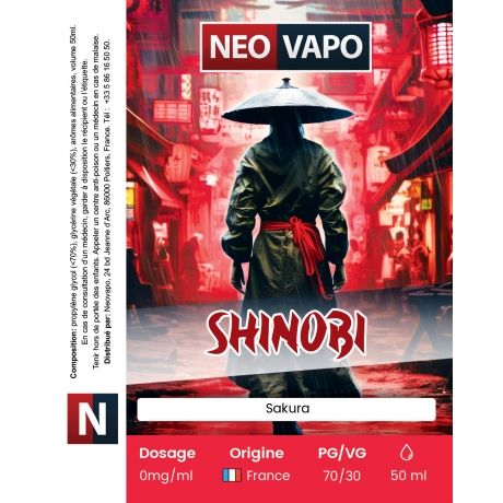 E-liquide Shinobi 50ml etiquette E-liquide Shinobi 50ml etiquette