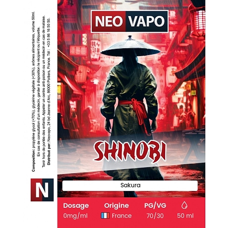 E-liquide Shinobi 50ml etiquette E-liquide Shinobi 50ml etiquette