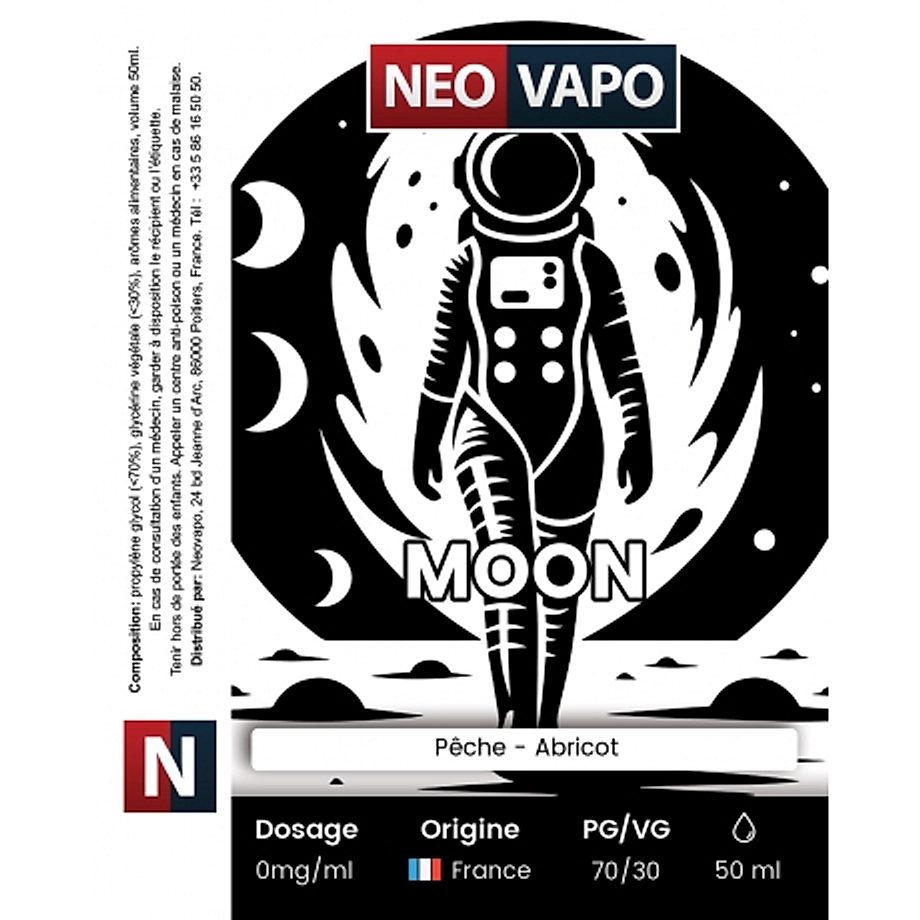E-liquide Moon 50ml etiquette E-liquide Moon 50ml etiquette