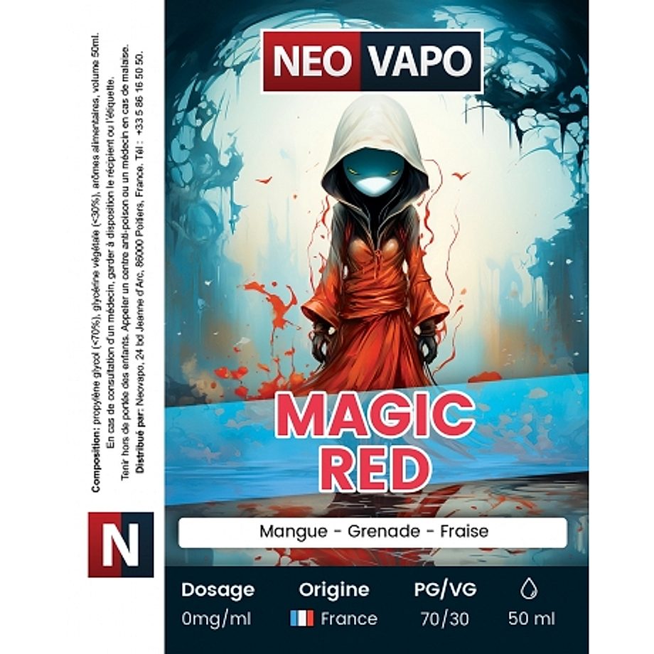 E-liquide Magic red 50ml etiquette E-liquide Magic red 50ml etiquette