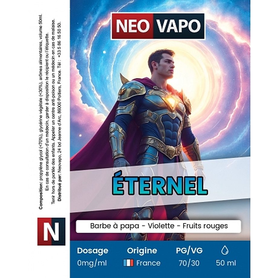 E-liquide Éternel 50ml etiquette E-liquide Éternel 50ml etiquette