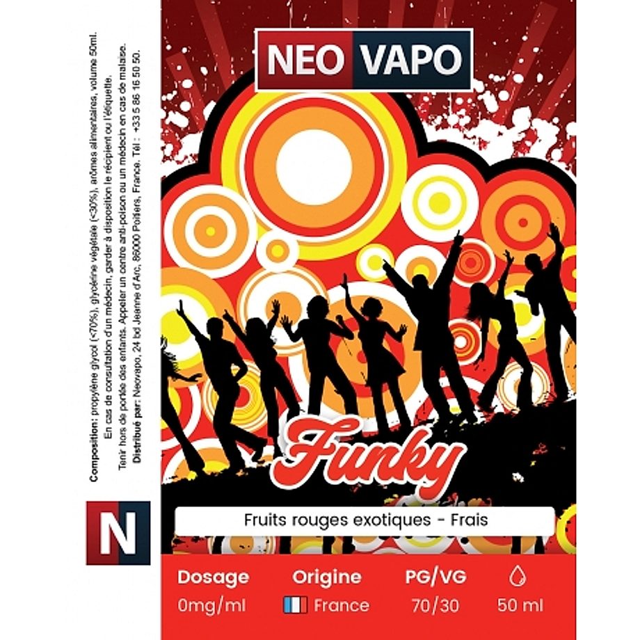 E-liquide Funky 50ml etiquette E-liquide Funky 50ml etiquette