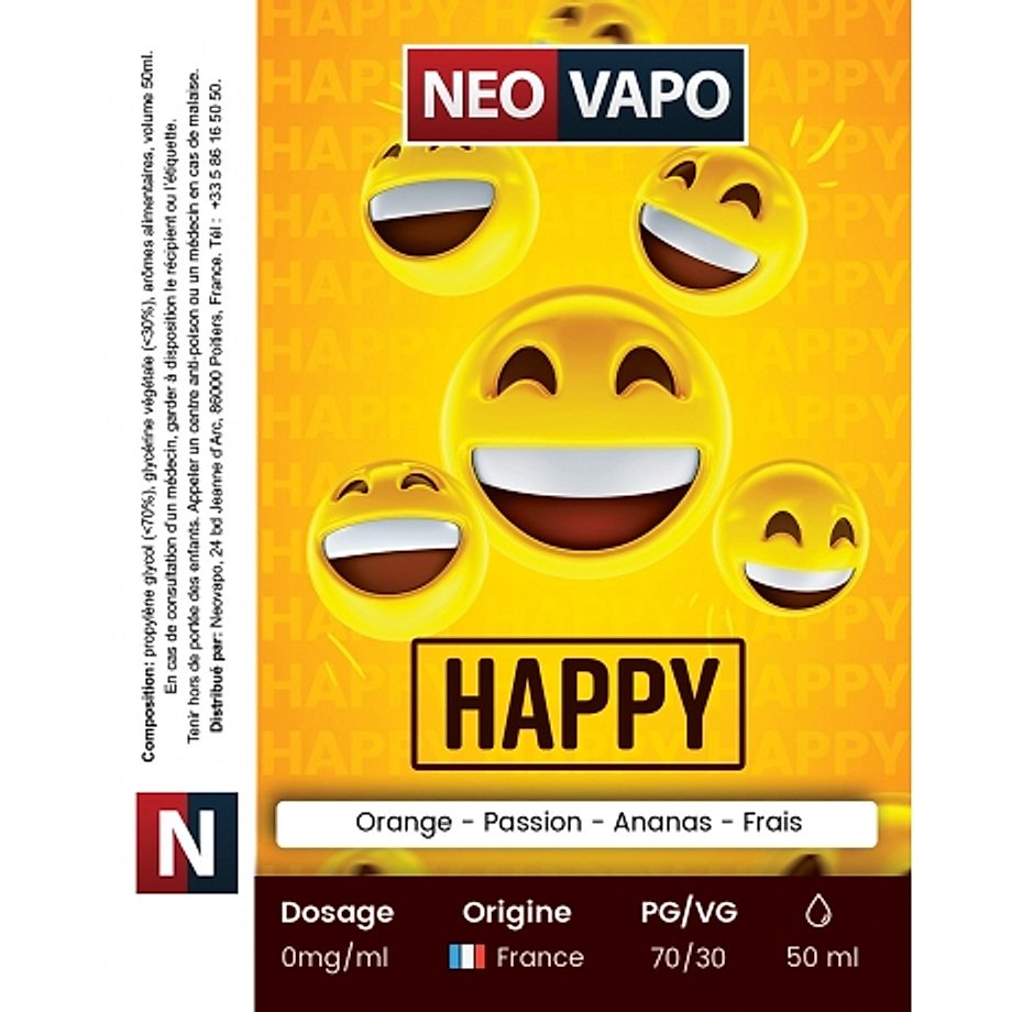 E-liquide Happy 50ml etiquette
