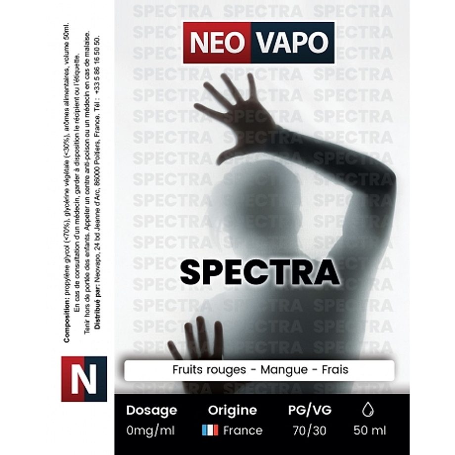 E-liquide Spectra 50ml etiquette E-liquide Spectra 50ml etiquette