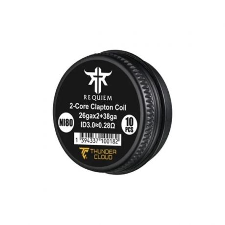 Requiem Fused Clapton Coils Ni80 0.28 ohm Thunder Cloud El Mono Vapeador