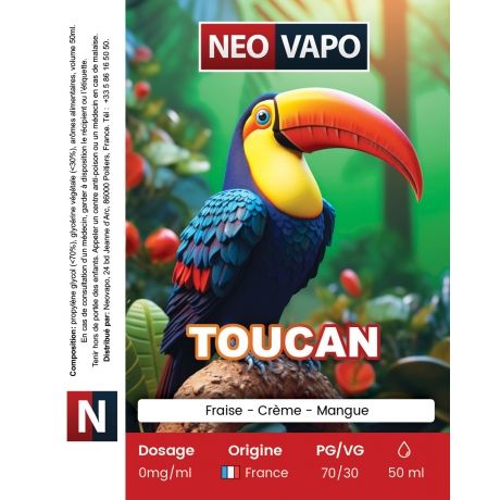 E-liquide Toucan 50ml etiquette