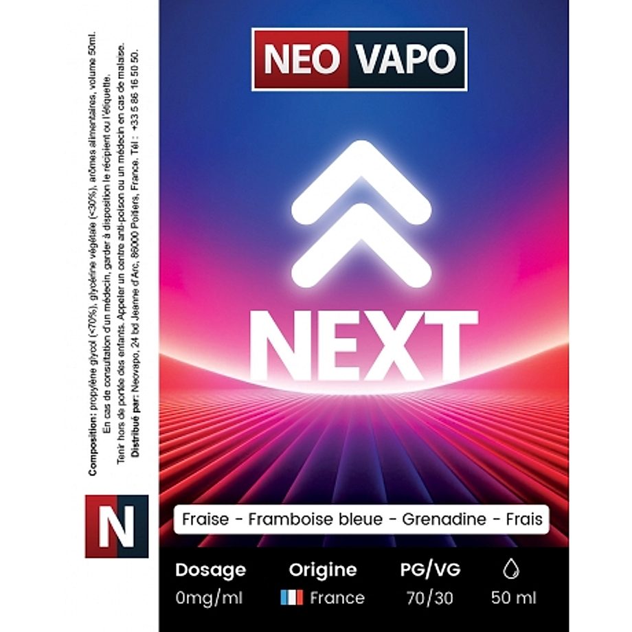 E-liquide Next 50ml etiquette E-liquide Next 50ml etiquette