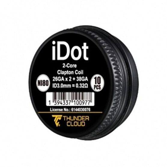 Boite de 10 coils iDot 2-Core Clapton Coils Ni80 0.32 Thunder Cloud Boite de 10 coils iDot 2-Core Clapton Coils Ni80 0.32 Thunder Cloud
