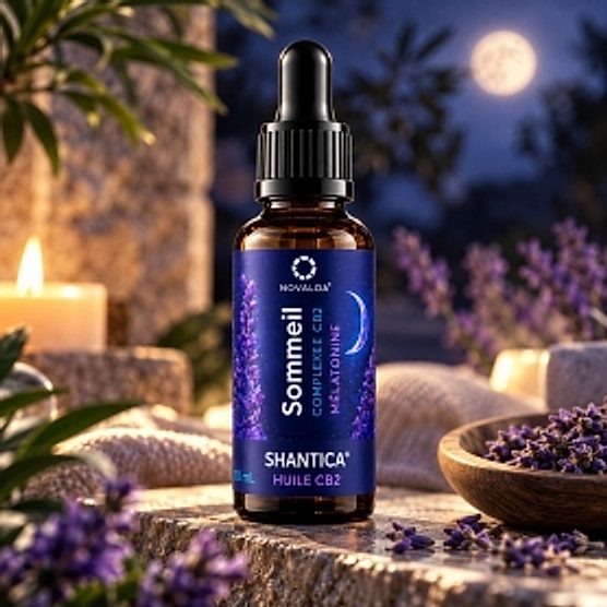 Huile Sommeil Complexe CB2 + Mélatonine Novaloa Huile Sommeil Complexe CB2 + Mélatonine Novaloa