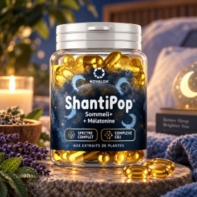 Capsules Liquides Sommeil+ Complexe CB2, Mélatonine et Spectre Complet - Novaloa