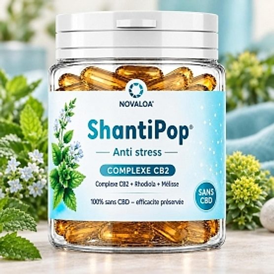 Gélules liquides Anti-Stress Rhodiola et Mélisse CB2 Novaloa
