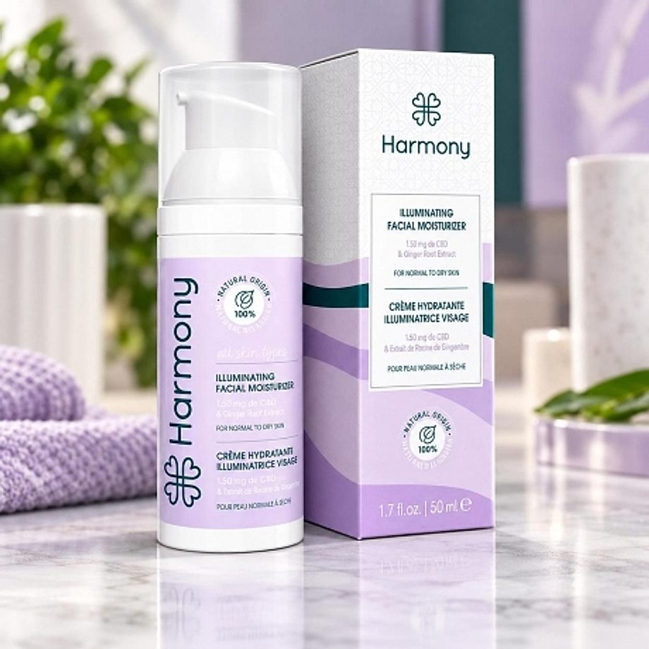 Crème hydratante illuminatrice CBD 150mg 50ml Harmony Crème hydratante illuminatrice CBD 150mg 50ml Harmony