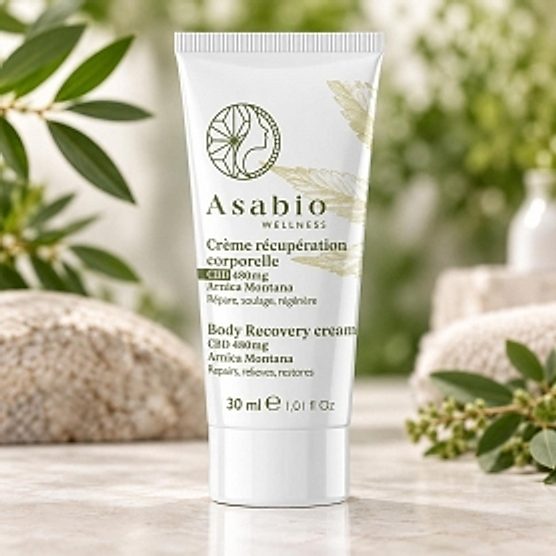 Crème récupération corporelle CBD 30ml 480mg Asabio