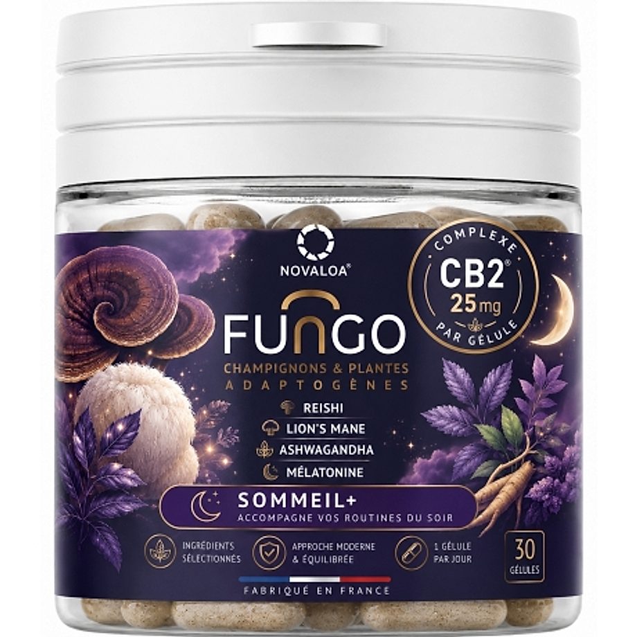 Gélules Sommeil+ Fungo CB2 Mélatonine Novaloa Gélules Sommeil+ Fungo CB2 Mélatonine Novaloa