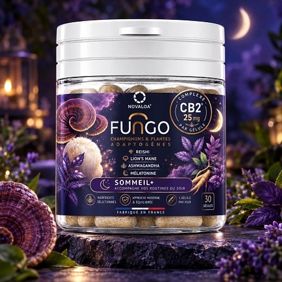 Gélules Sommeil+ Fungo CB2 Mélatonine Novaloa Gélules Sommeil+ Fungo CB2 Mélatonine Novaloa