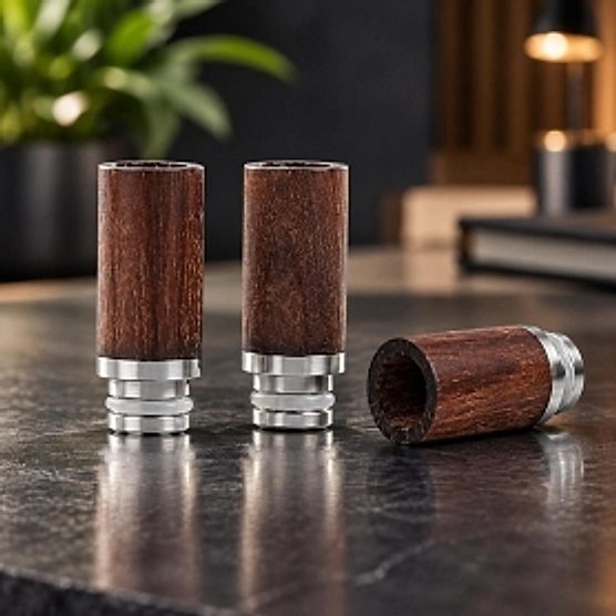 Drip tip 510 acier inoxydable et bois