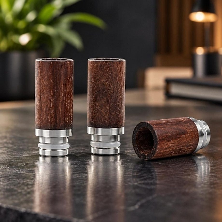 Drip tip 510 acier inoxydable et bois Drip tip 510 acier inoxydable et bois