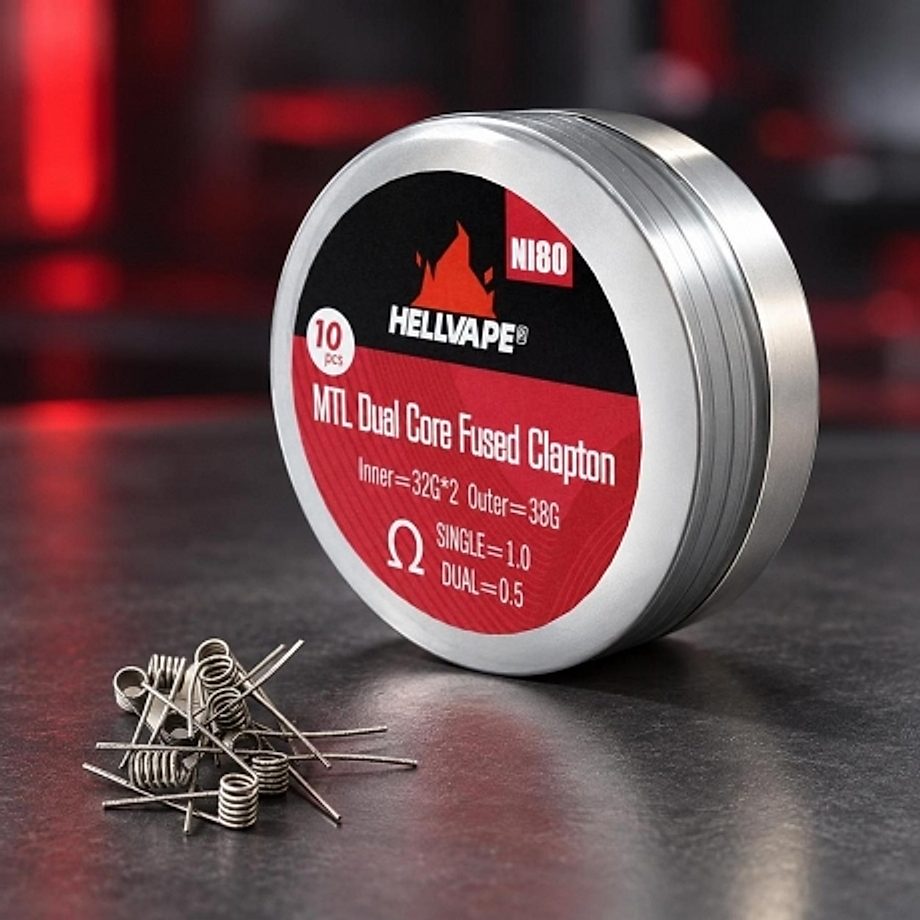 Coils Ni80 MTL Dual Core Fused Clapton 1.0 ohm Hellvape Coils Ni80 MTL Dual Core Fused Clapton 1.0 ohm Hellvape