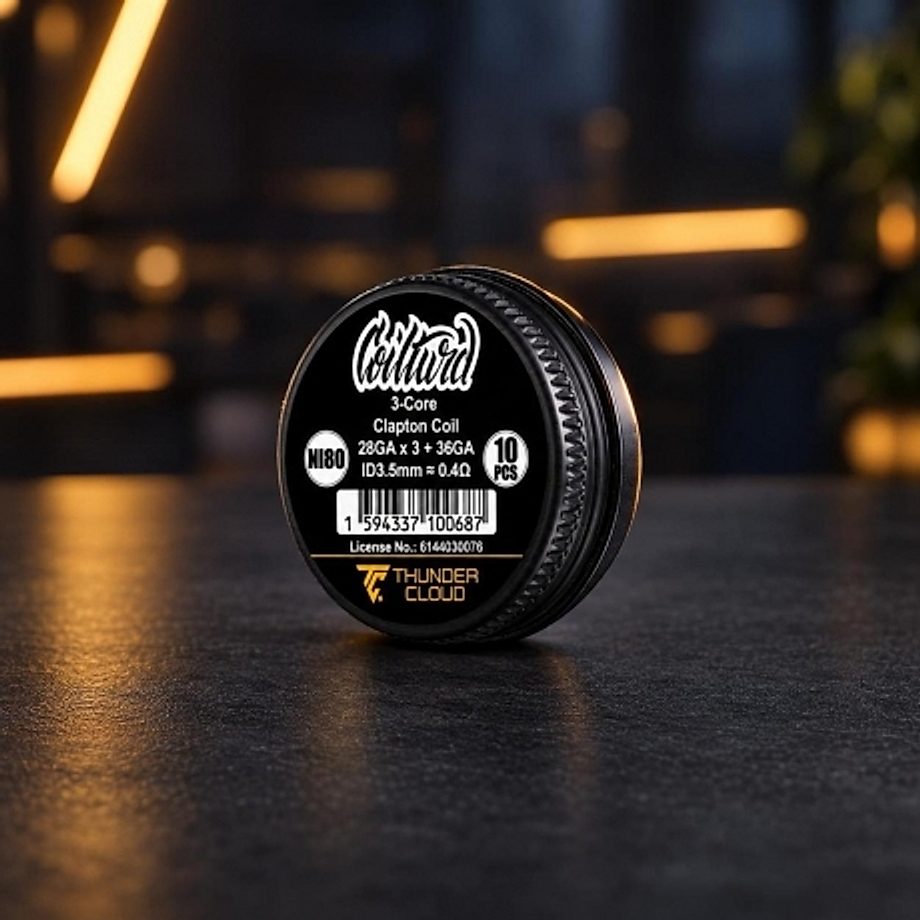 Coils 3-Core Clapton Ni80 0.4Ω 10 pcs Thunder Cloud x Coilturd Coils 3-Core Clapton Ni80 0.4Ω 10 pcs Thunder Cloud x Coilturd