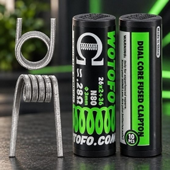 Résistances Dual Core Fused Clapton 0.28 ohm 10 pcs Wotofo Résistances Dual Core Fused Clapton 0.28 ohm 10 pcs Wotofo