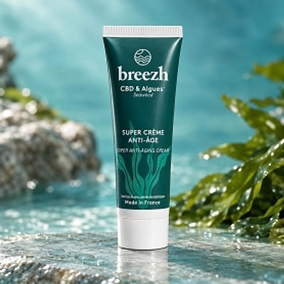 Super crème anti-âge CBD & Algues marines sauvages Breezh Super crème anti-âge CBD & Algues marines sauvages Breezh
