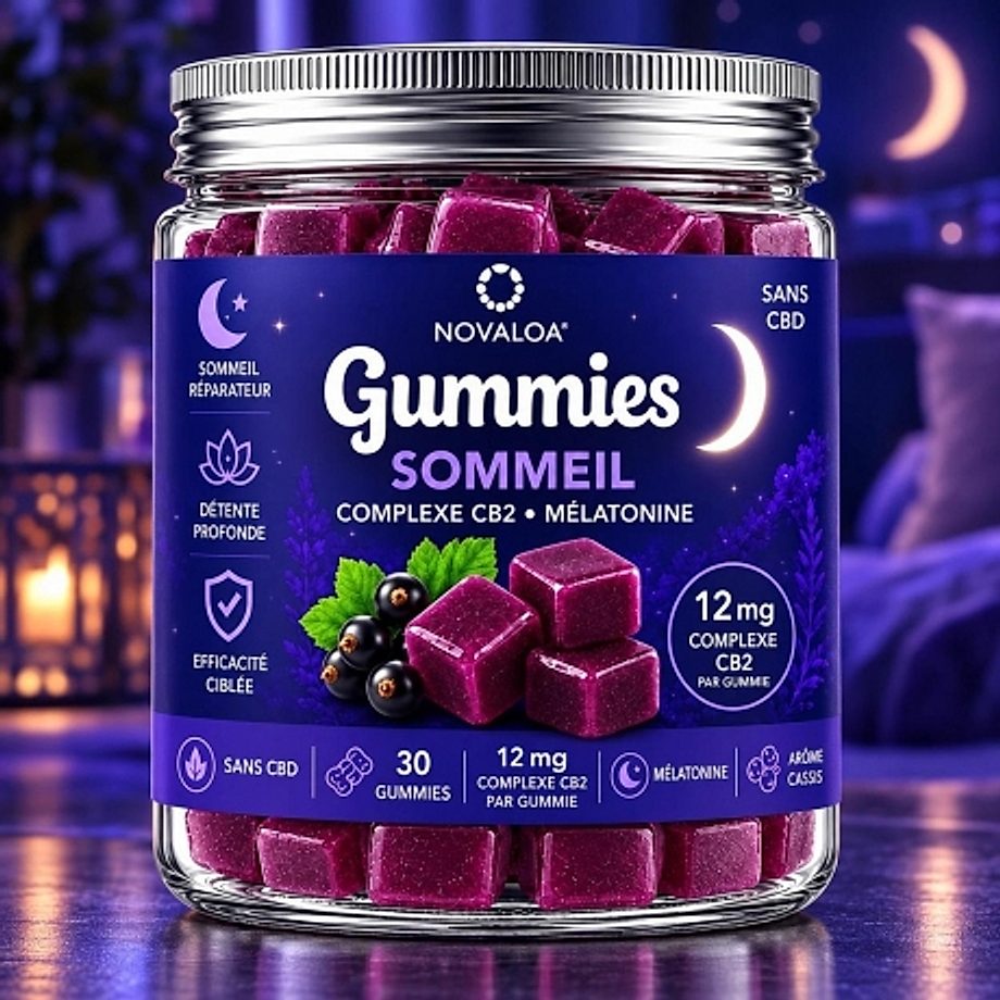 Gummies Complexe CB2 Sommeil 12mg + Mélatonine Novaloa Gummies Complexe CB2 Sommeil 12mg + Mélatonine Novaloa