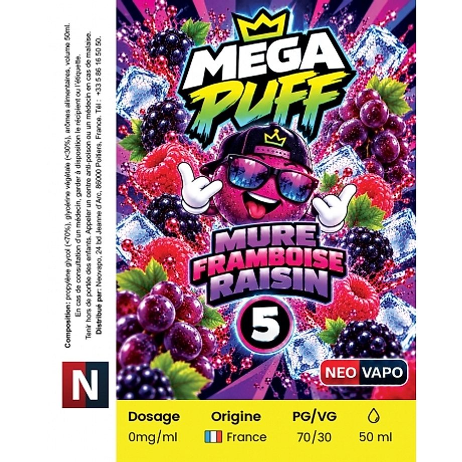 E-liquide Mega Puff 5 50ml E-liquide Mega Puff 5 50ml