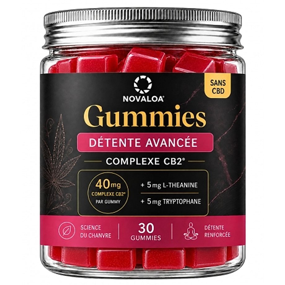 Gummies Détente Avancée 40mg CB2 Framboise Novaloa