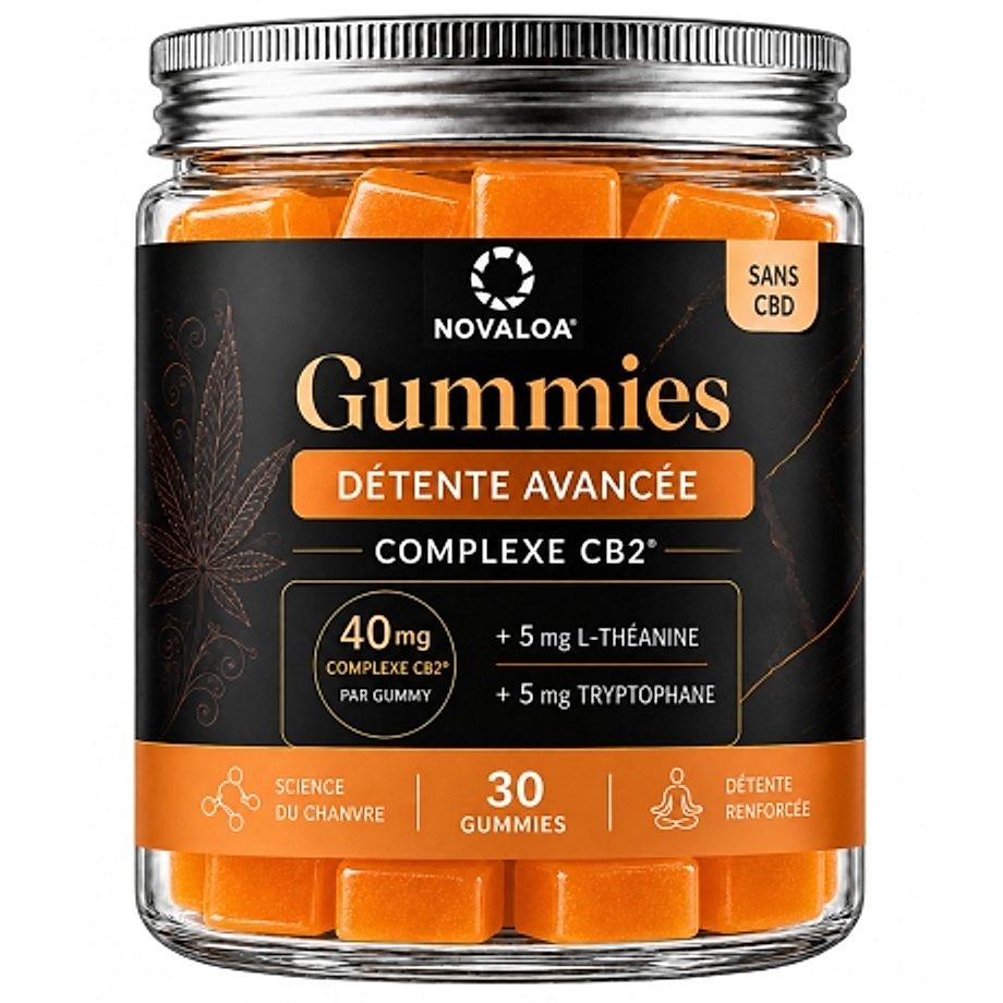 Gummies Détente Avancée 40mg CB2 Pêche Ananas Novaloa Gummies Détente Avancée 40mg CB2 Pêche Ananas Novaloa