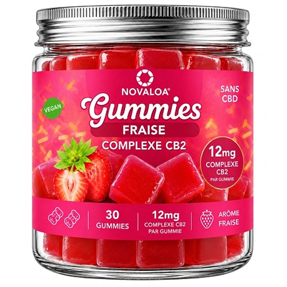 Gummies Complexe CB2 Bonbon Fraise 12mg Novaloa