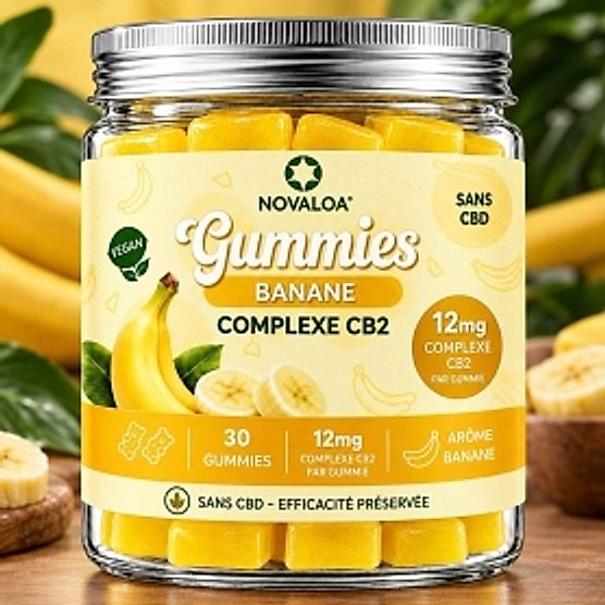 Gummies Complexe CB2 Bonbon Banane 12mg Novaloa Gummies Complexe CB2 Bonbon Banane 12mg Novaloa