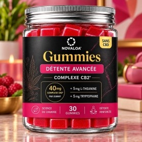 Gummies Détente Avancée 40mg CB2 Framboise - Novaloa