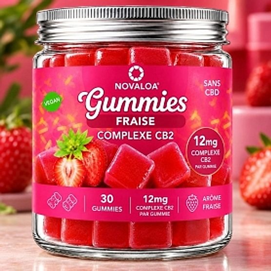 Gummies Complexe CB2 Bonbon Fraise 12mg Novaloa Gummies Complexe CB2 Bonbon Fraise 12mg Novaloa