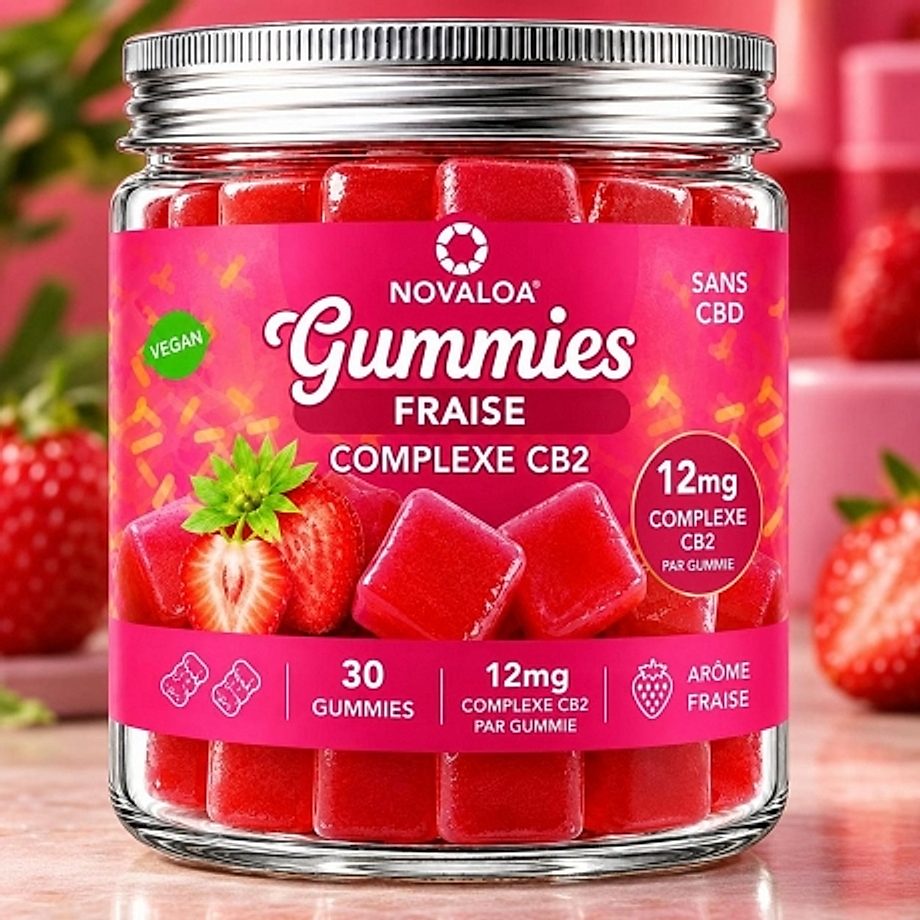 Gummies Complexe CB2 Bonbon Fraise 12mg Novaloa