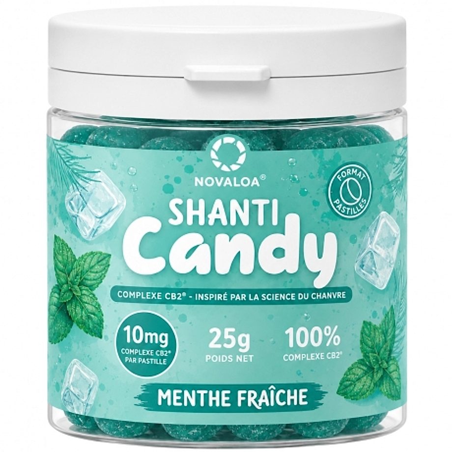 Pastilles Menthe Fraîche Complexe CB2 Shanti Candy Novaloa Pastilles Menthe Fraîche Complexe CB2 Shanti Candy Novaloa
