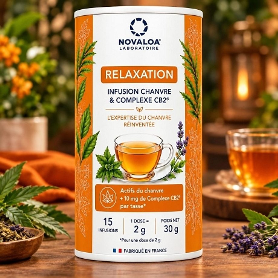 Infusion Relaxation Chanvre et Complexe CB2 Novaloa Infusion Relaxation Chanvre et Complexe CB2 Novaloa