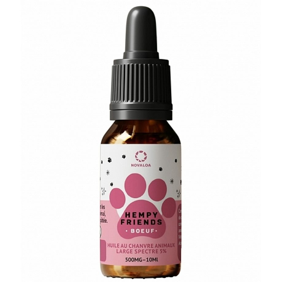 Huile de Chanvre pour animaux HempyFriends 5% Novaloa Huile de Chanvre pour animaux HempyFriends 5% Novaloa