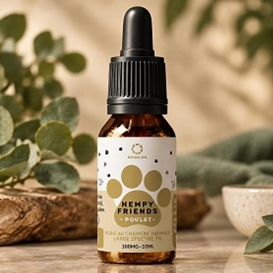 Huile de Chanvre pour Animaux HempyFriends 3 % Novaloa Huile de Chanvre pour Animaux HempyFriends 3 % Novaloa