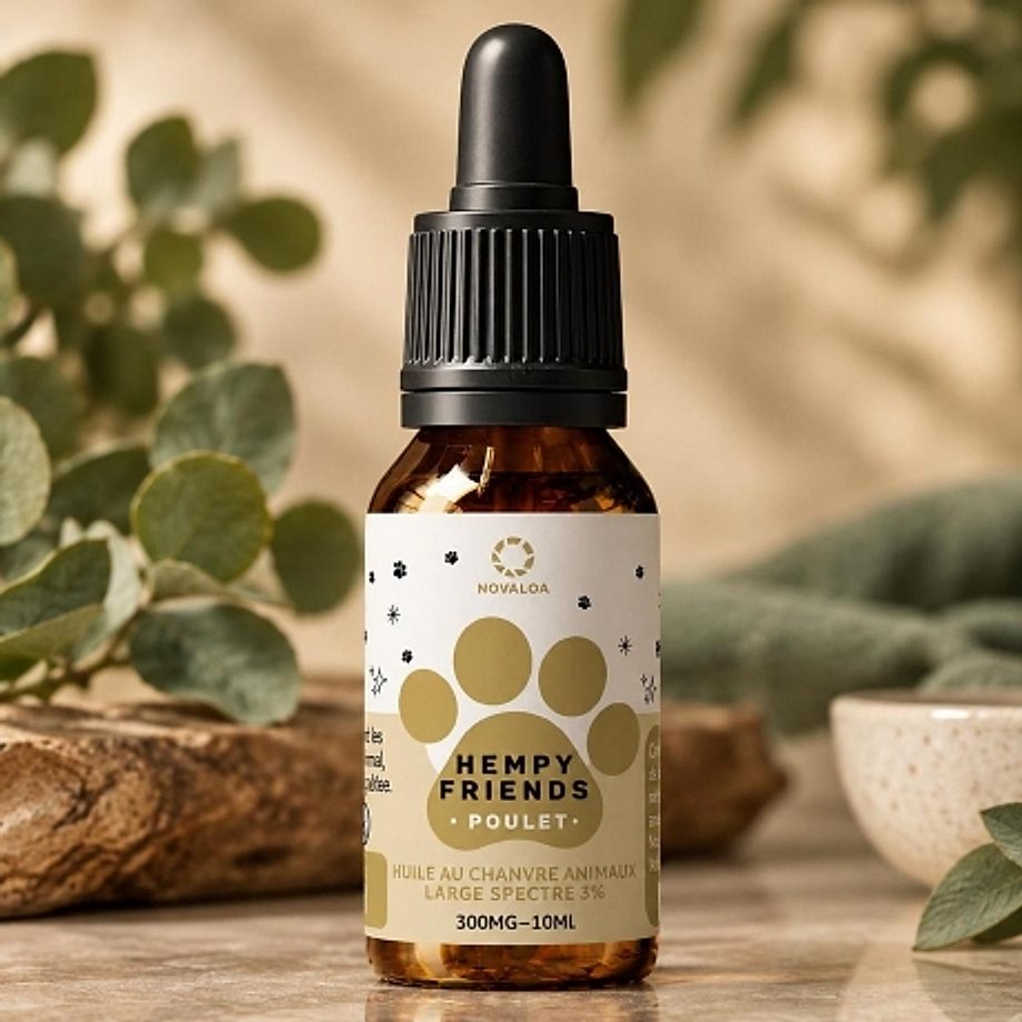 Huile de Chanvre pour Animaux HempyFriends 3 % Novaloa