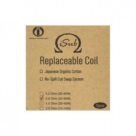 Résistance Isub Apex 0.5 ohm de Innokin boite de 5 Résistance Isub Apex 0.5 ohm de Innokin boite de 5