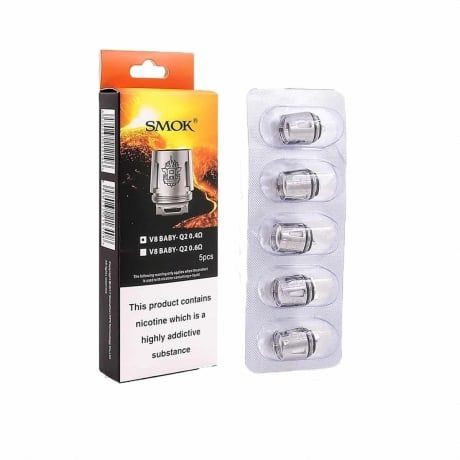 Résistance TFV8 V8 Baby Q2 0.4 ohm de Smok boite de 5